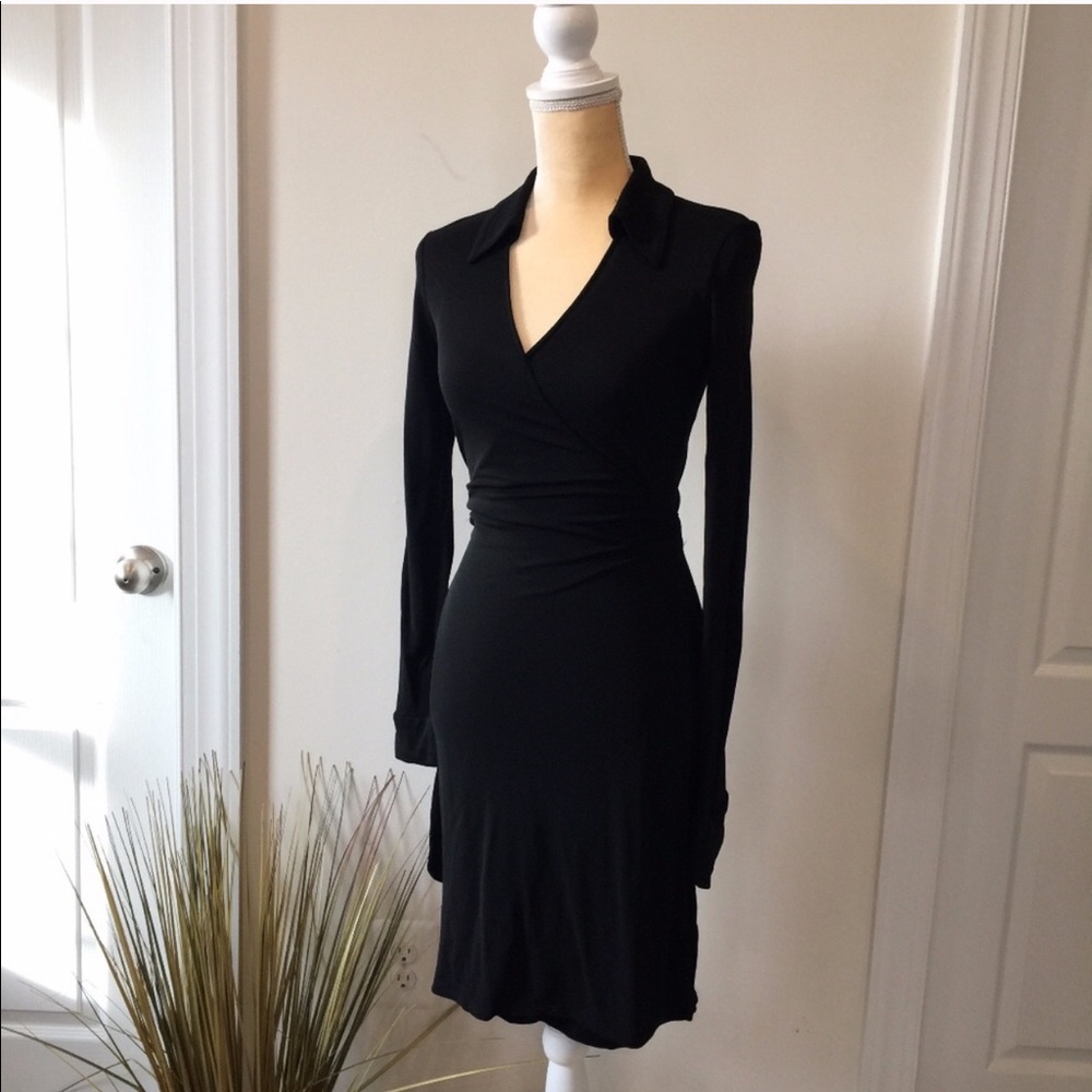 DVF black wrap dress